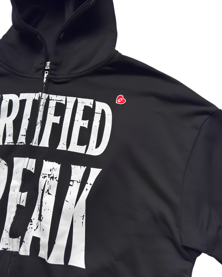 グラフィック ジップアップクロップドフーディー Ril 5923