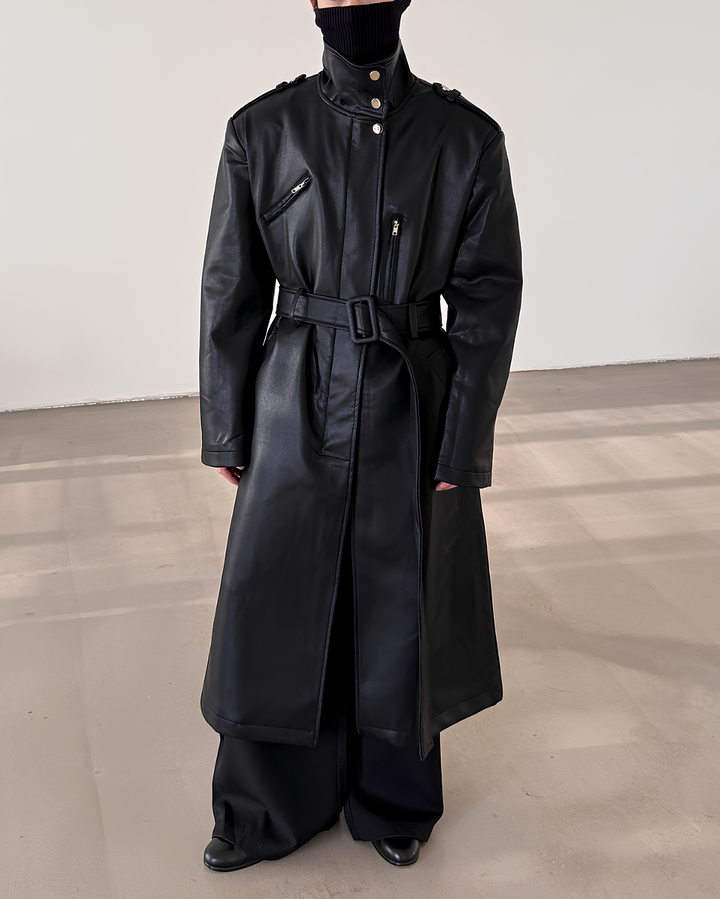 ハイネックレザートレンチコート Ril 5929