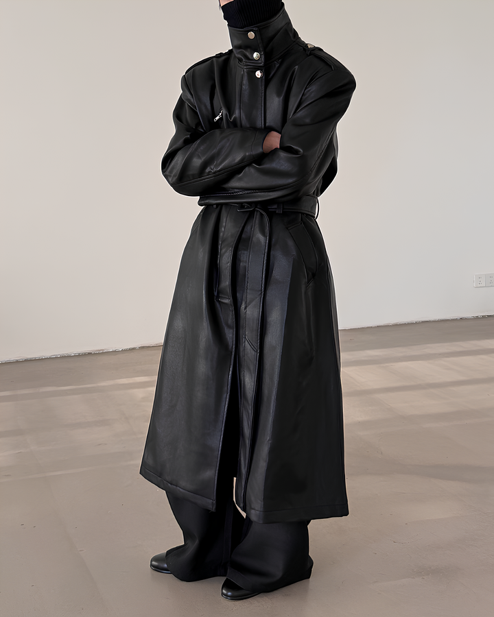 ハイネックレザートレンチコート Ril 5929