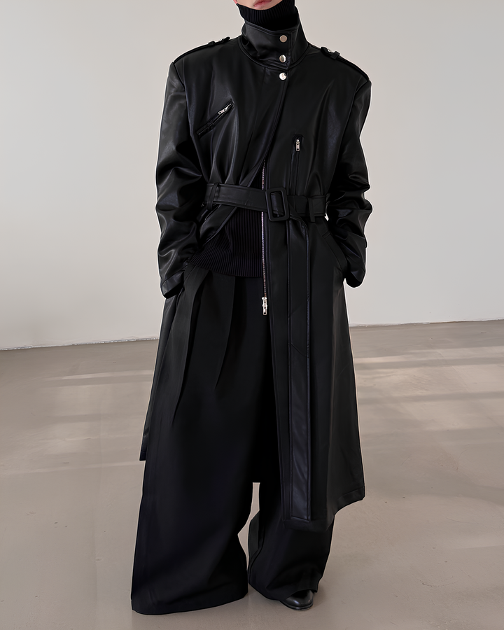 ハイネックレザートレンチコート Ril 5929