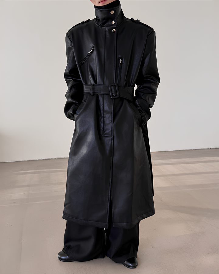 ハイネックレザートレンチコート Ril 5929