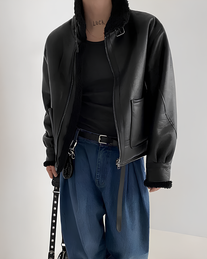 レザーカバーオールジャケット Ril 5935