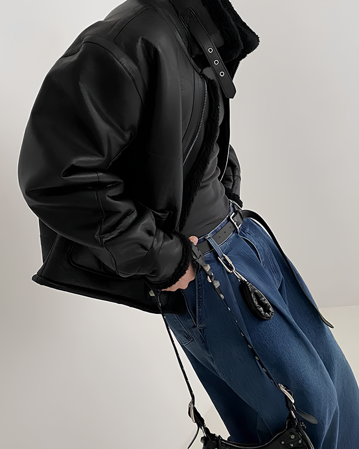 レザーカバーオールジャケット Ril 5935