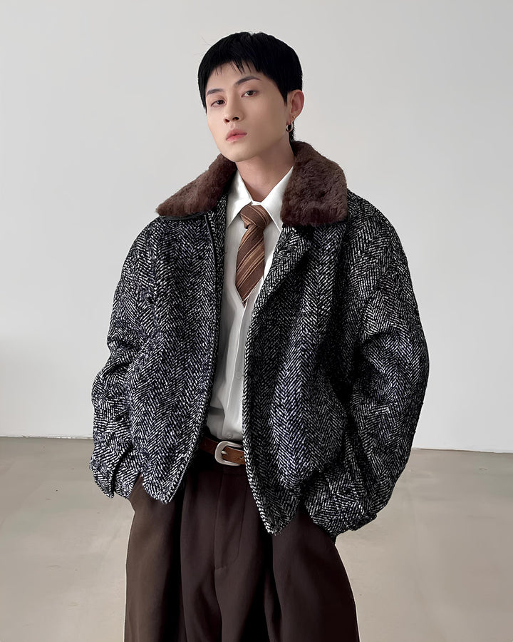 ツイードボアブルゾン Ril 5946