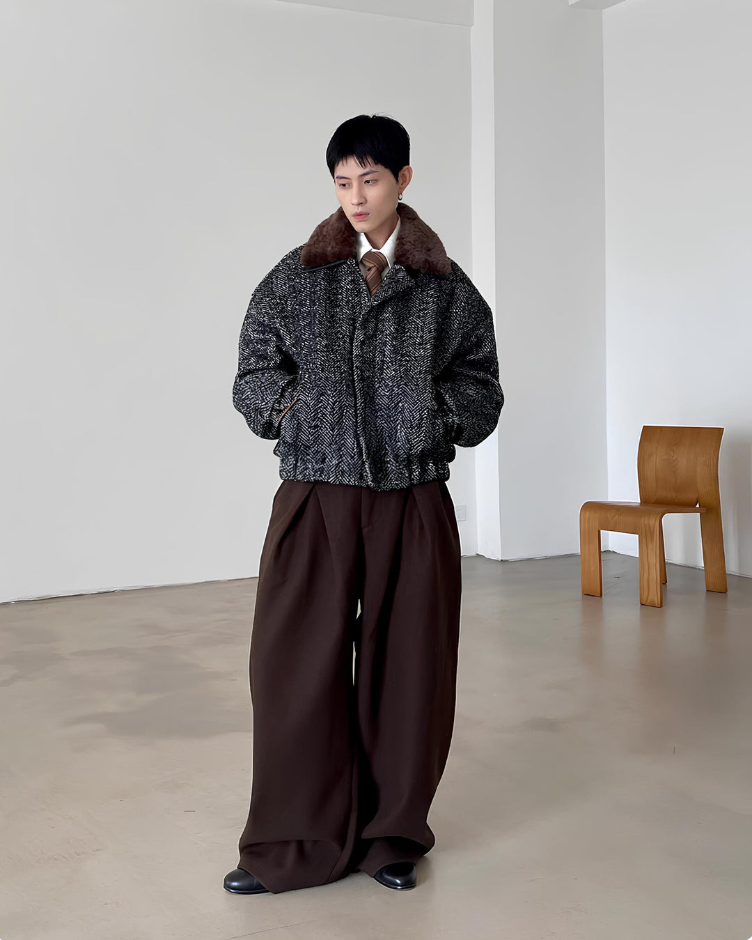 ツイードボアブルゾン Ril 5946