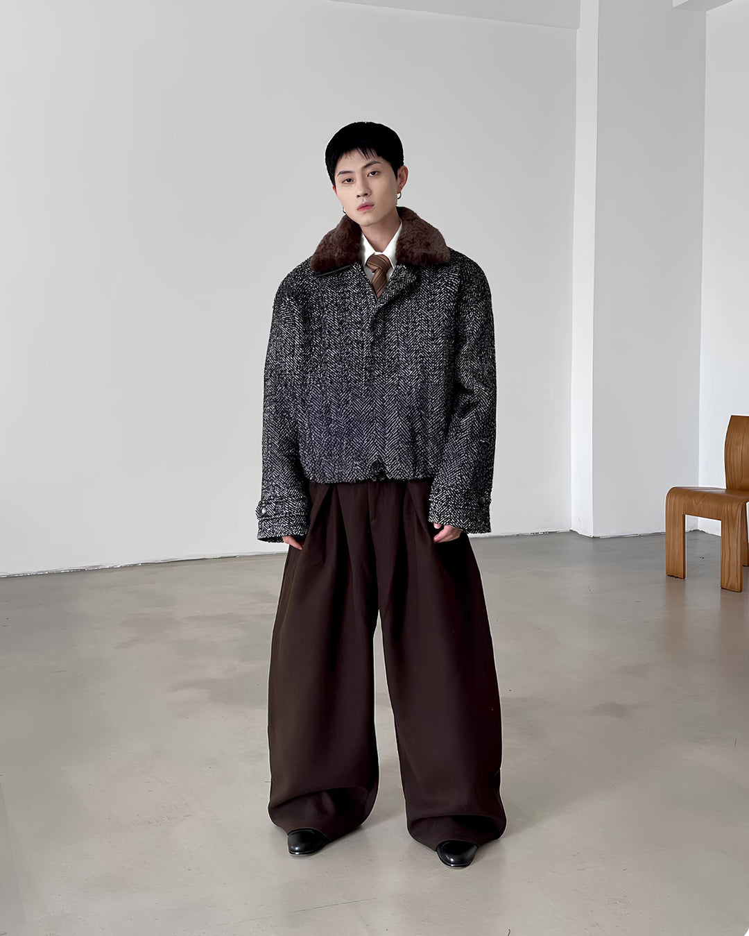 ツイードボアブルゾン Ril 5946