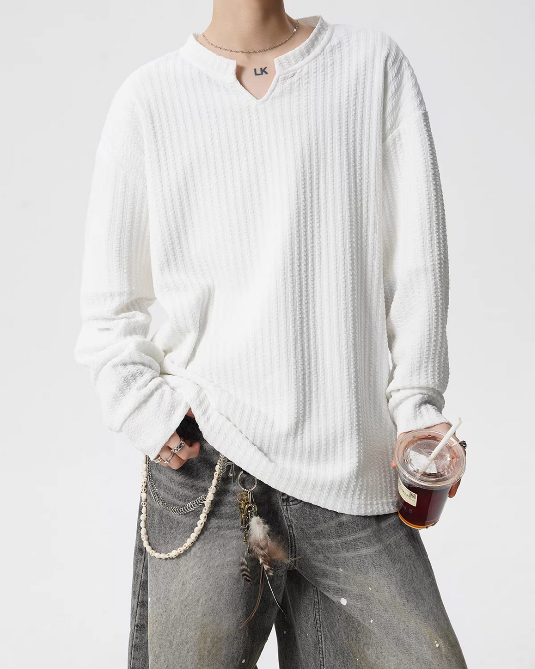 VネックロングスリーブTシャツ Ril 5750