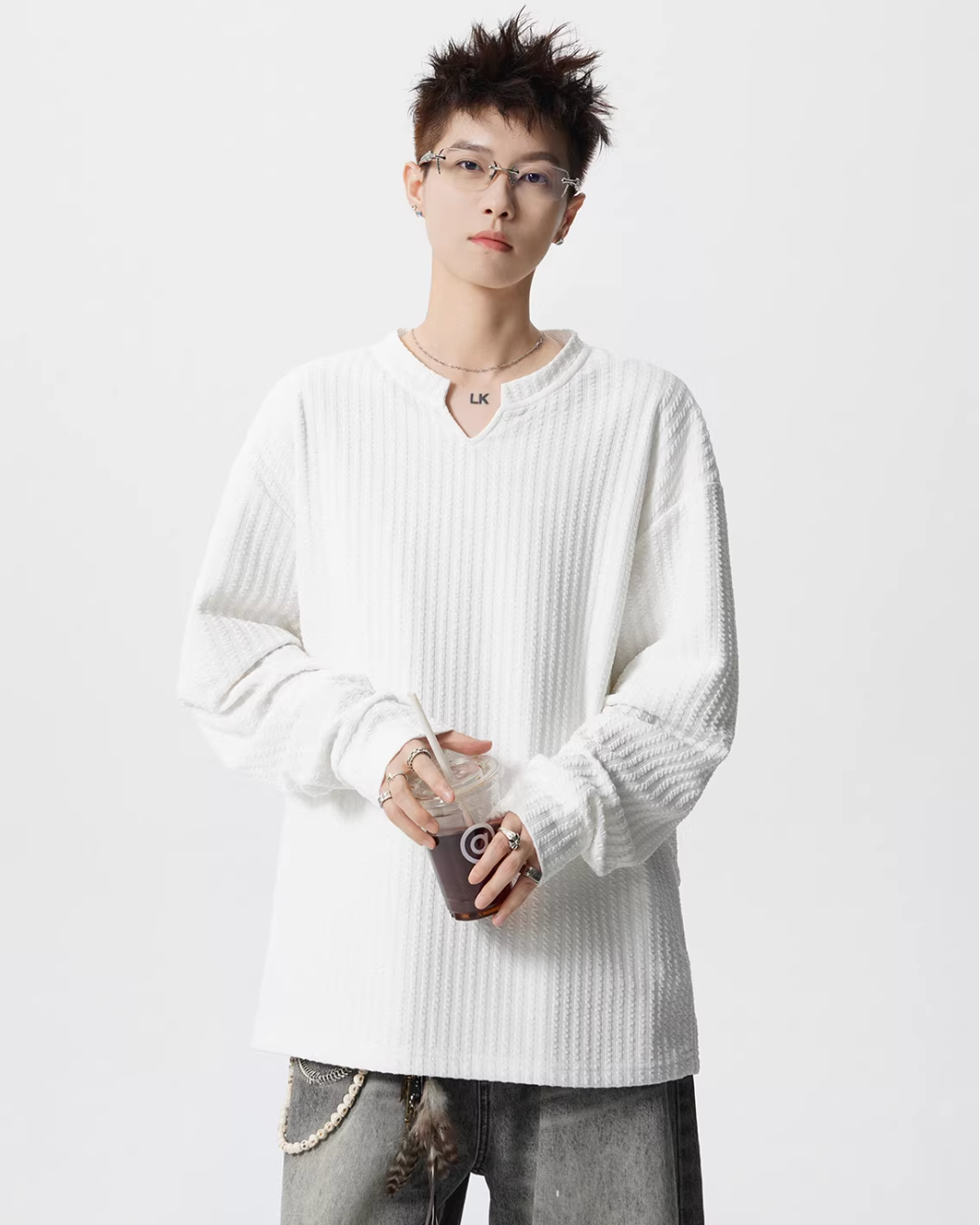 VネックロングスリーブTシャツ Ril 5750