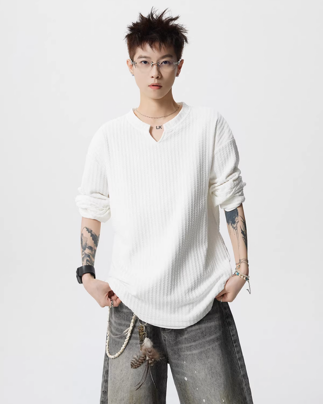 VネックロングスリーブTシャツ Ril 5750