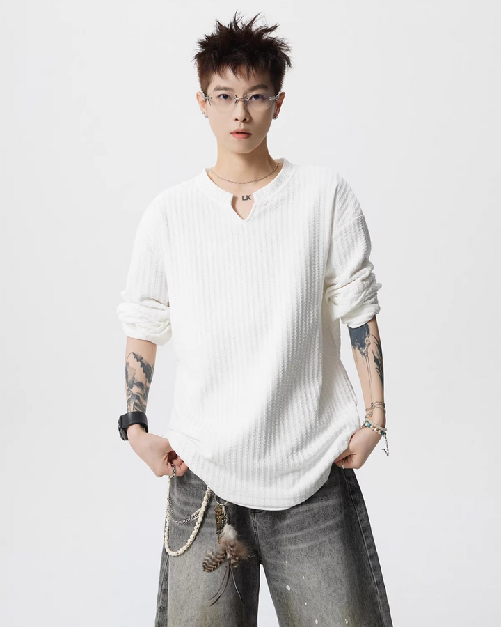 VネックロングスリーブTシャツ Ril 5750