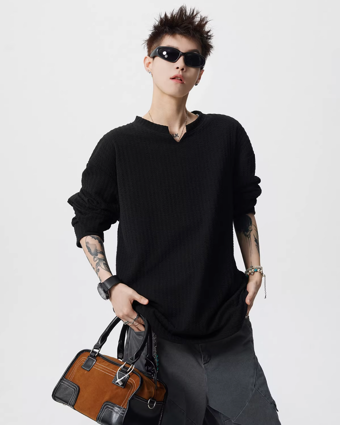 VネックロングスリーブTシャツ Ril 5750