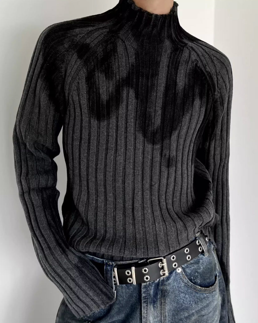 ペインティッドハイネックリブニットRil 5990