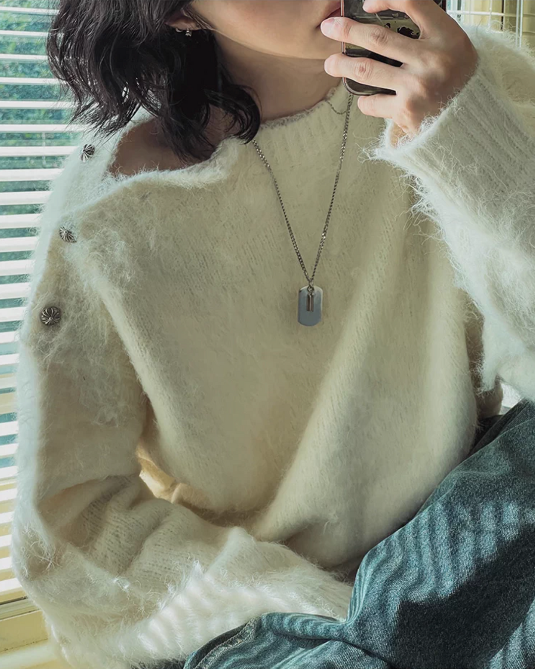 フェザータッチショルダーニット Ril 5991