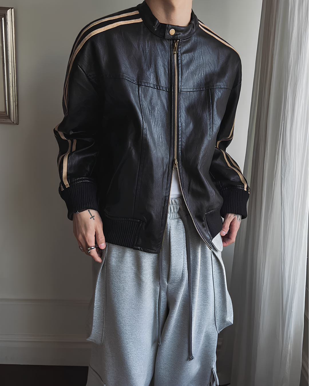 レザートラックジャケット Ril 5988