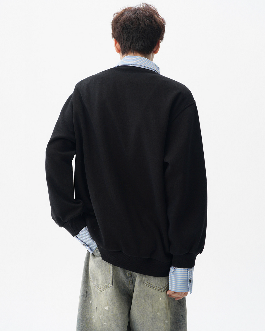 フェイクツーピースシャツトレーナー Ril 5846