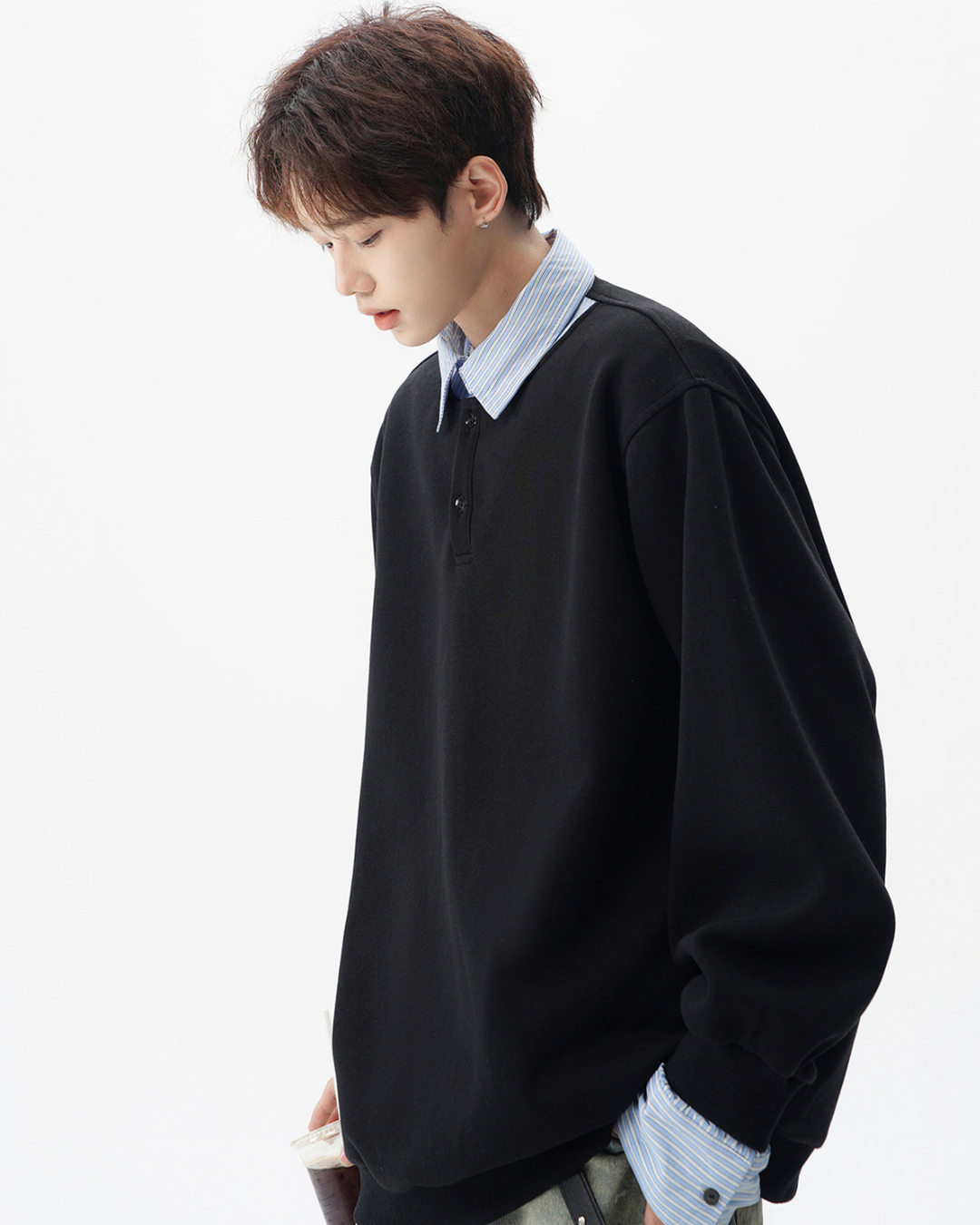 フェイクツーピースシャツトレーナー Ril 5846