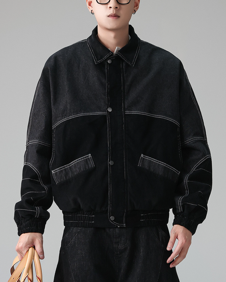 コーデュロイステッチワークブルゾン Ril 6034