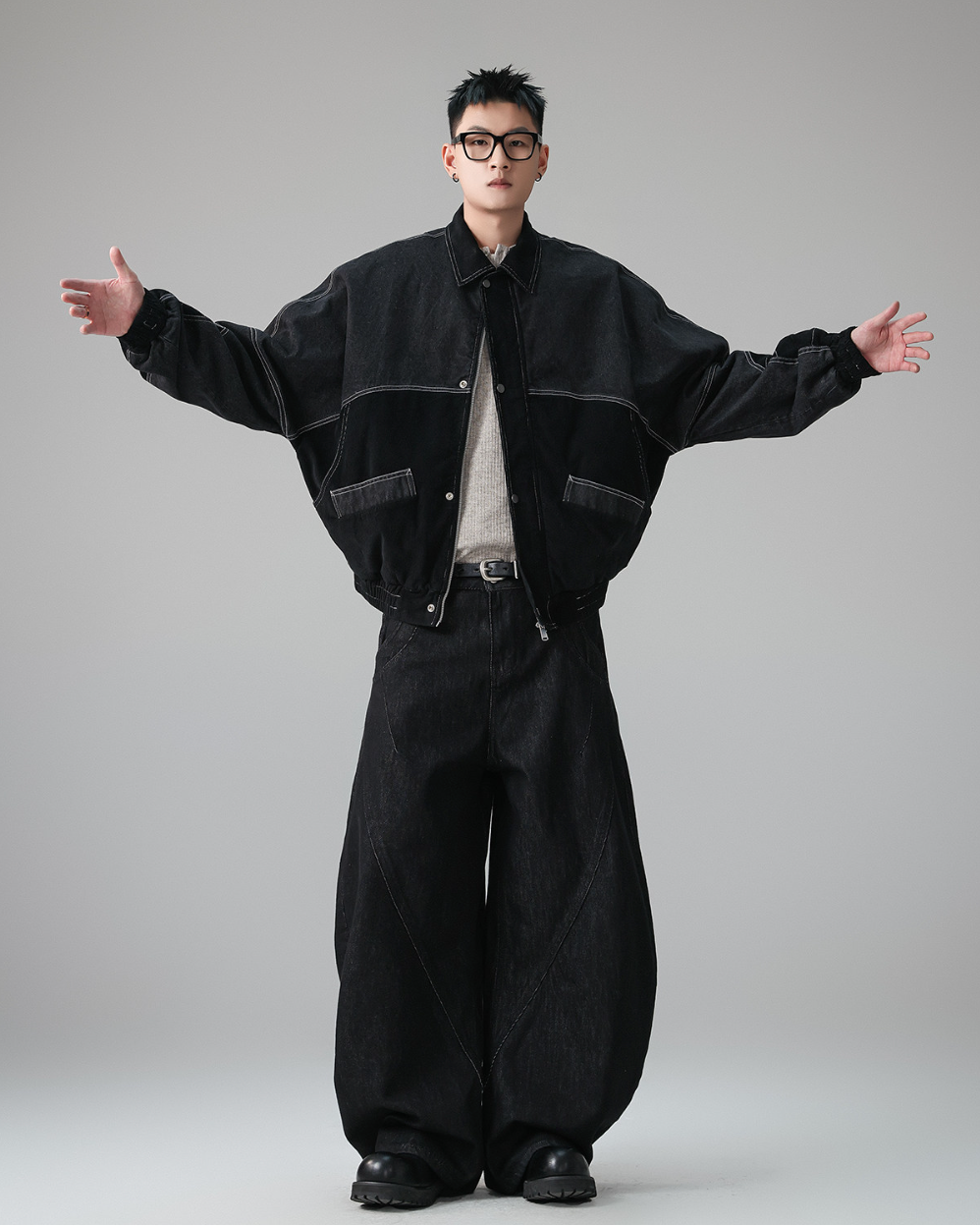 コーデュロイステッチワークブルゾン Ril 6034