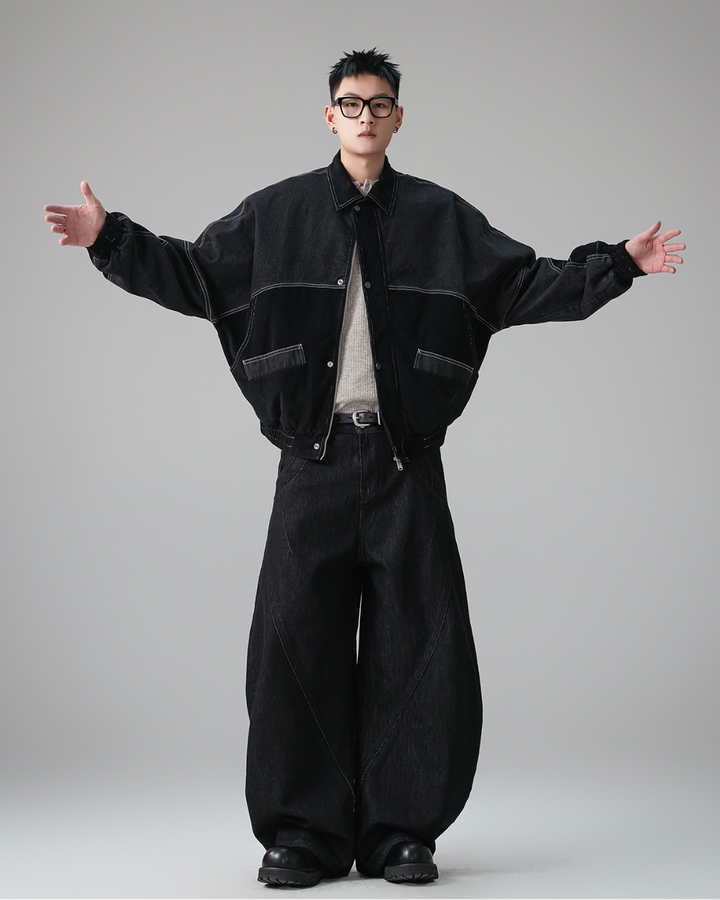 コーデュロイステッチワークブルゾン Ril 6034