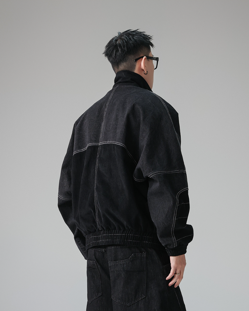 コーデュロイステッチワークブルゾン Ril 6034