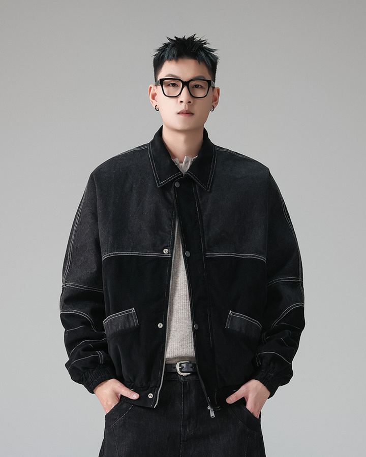 コーデュロイステッチワークブルゾン Ril 6034