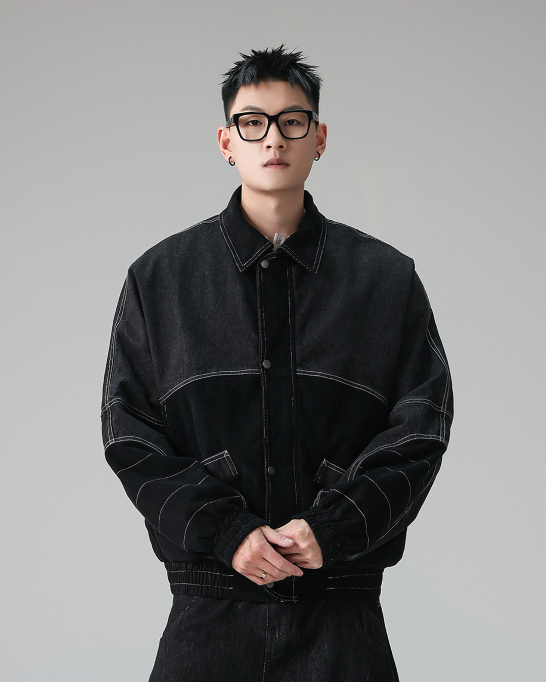 コーデュロイステッチワークブルゾン Ril 6034