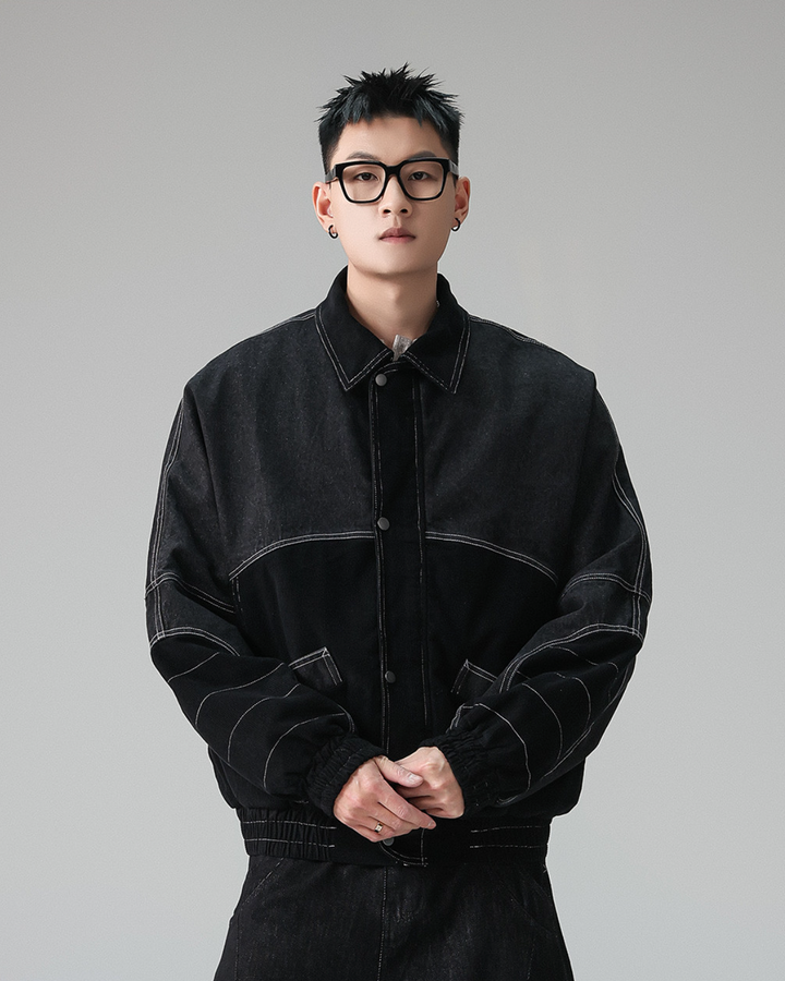 コーデュロイステッチワークブルゾン Ril 6034