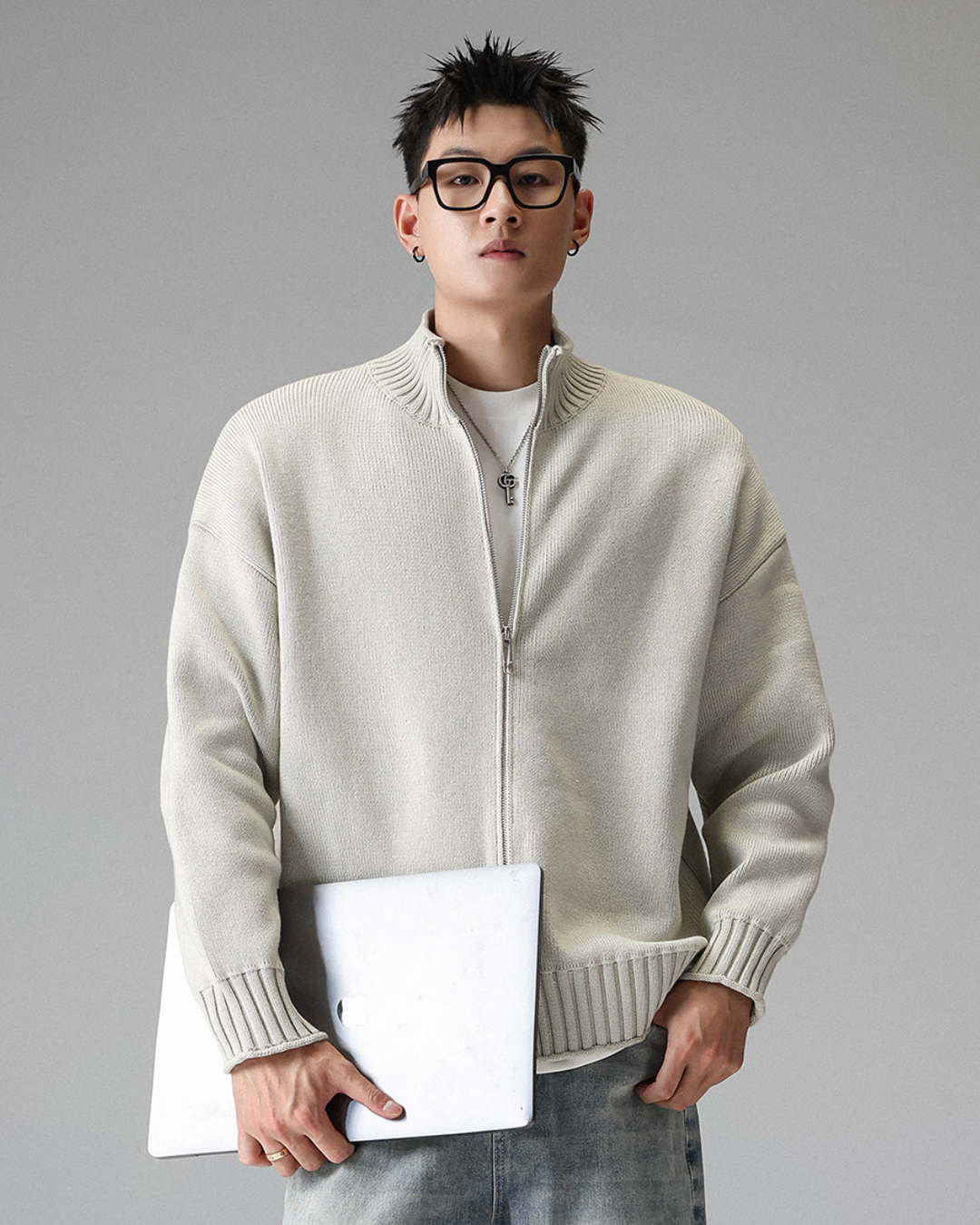 グラフィックリブジップニット Ril 6035