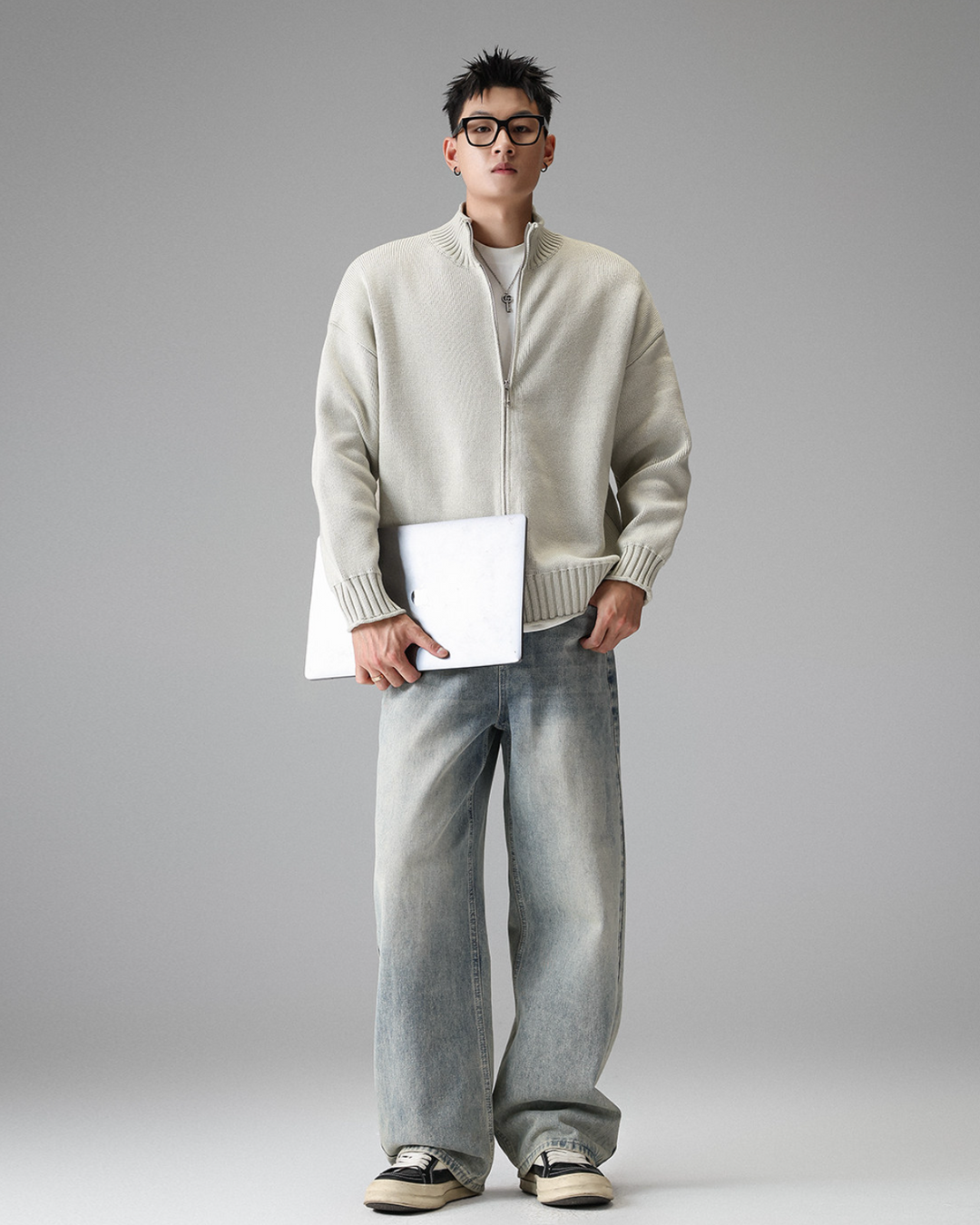 グラフィックリブジップニット Ril 6035