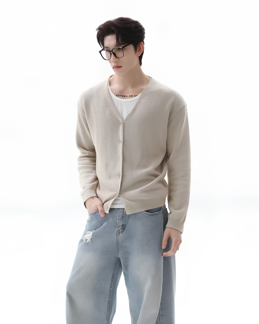 リネンニットカーディガン Ril 6036