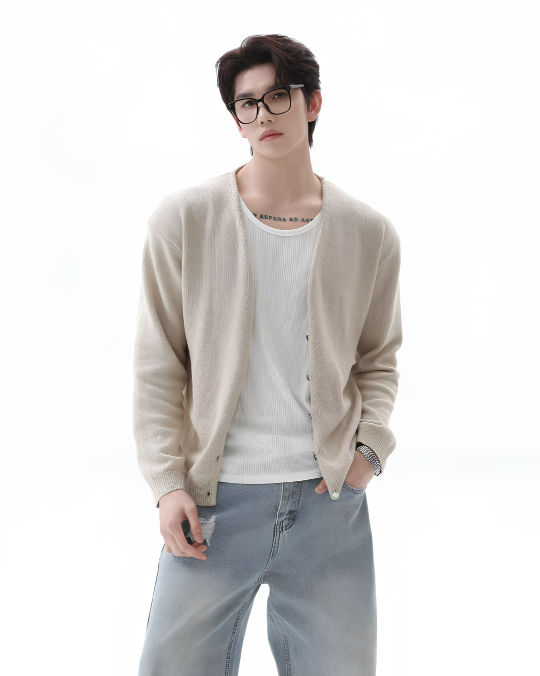 リネンニットカーディガン Ril 6036