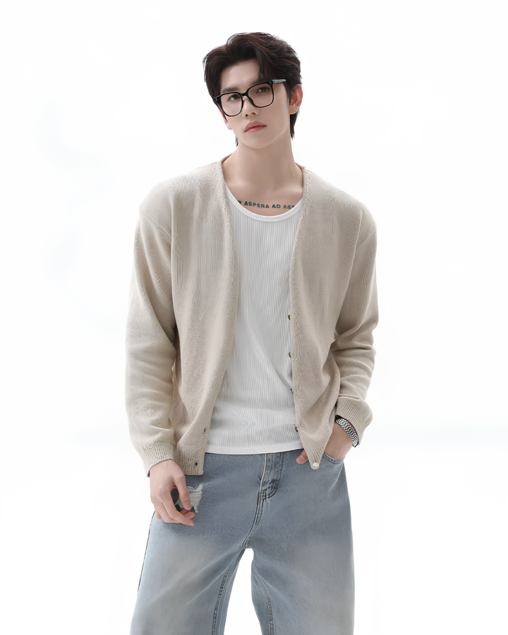 リネンニットカーディガン Ril 6036