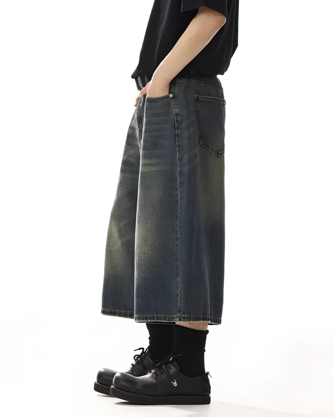 ウォッシュドバギーデニムショーツ Ril 6044