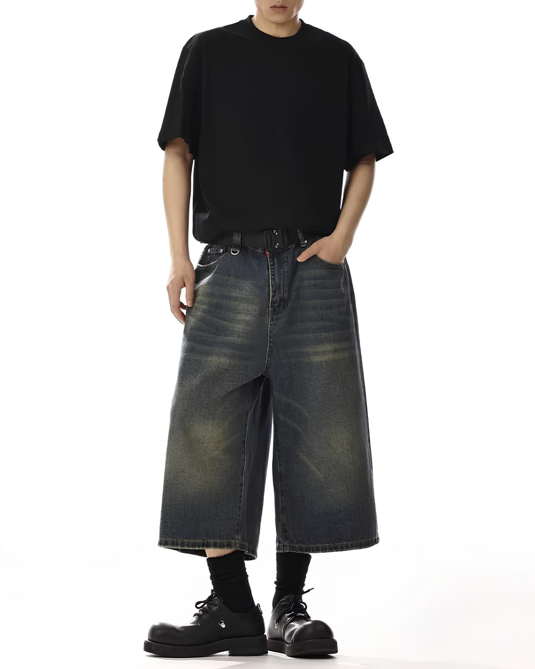 ウォッシュドバギーデニムショーツ Ril 6044