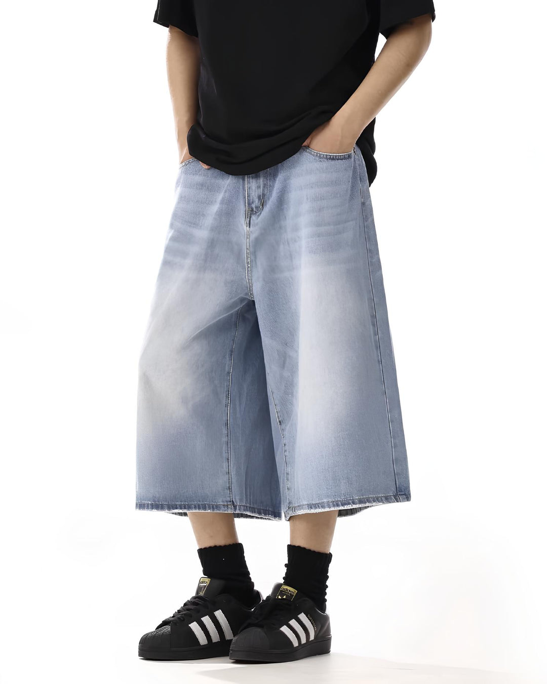 ウォッシュドバギーデニムショーツ Ril 6044