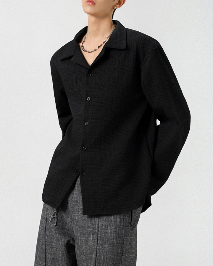 テクスチャードオープンカラーシャツ Ril 6058