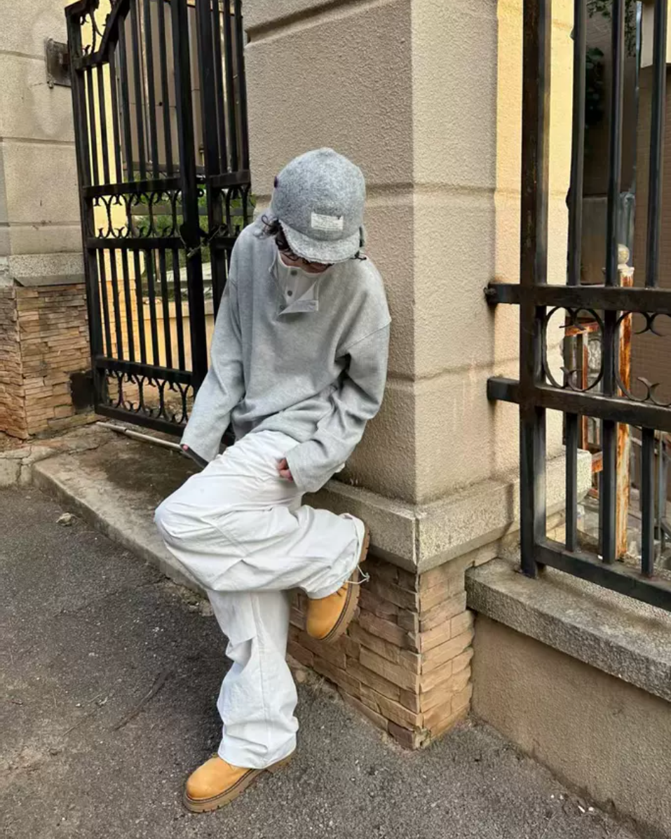 ツーピースヘンリーネックTシャツ Ril 6059