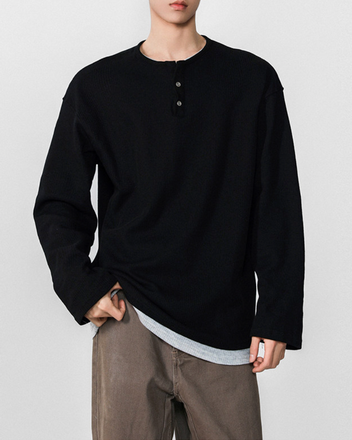 ツーピースヘンリーネックTシャツ Ril 6059