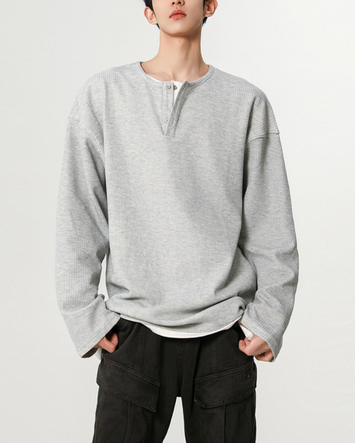 ツーピースヘンリーネックTシャツ Ril 6059