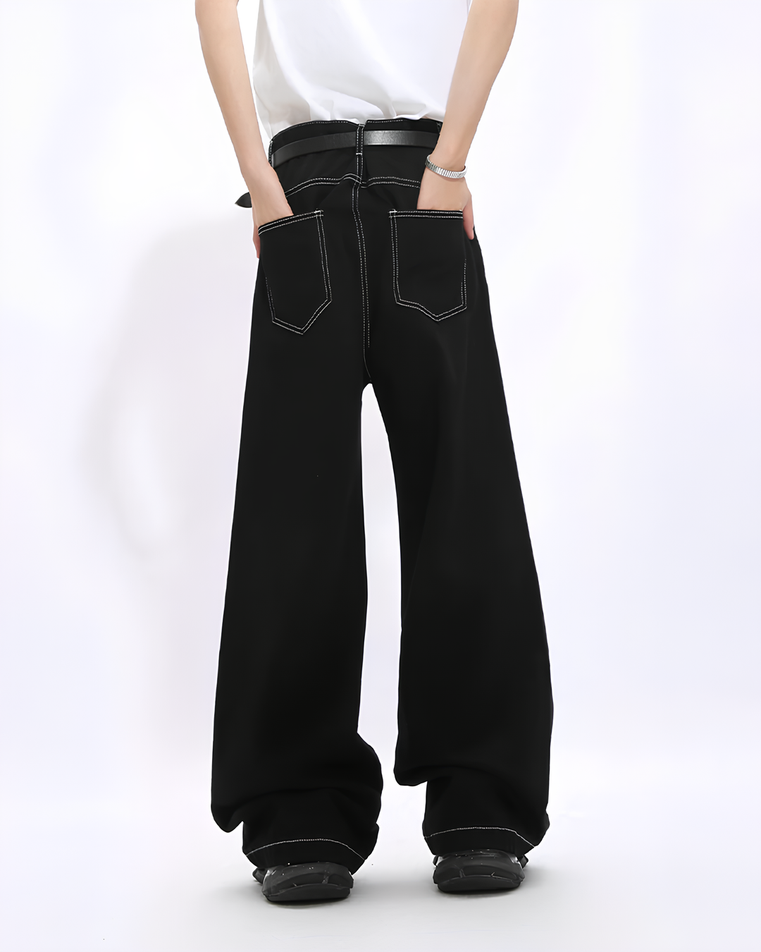 ホワイトステッチストレートパンツ Ril 6077