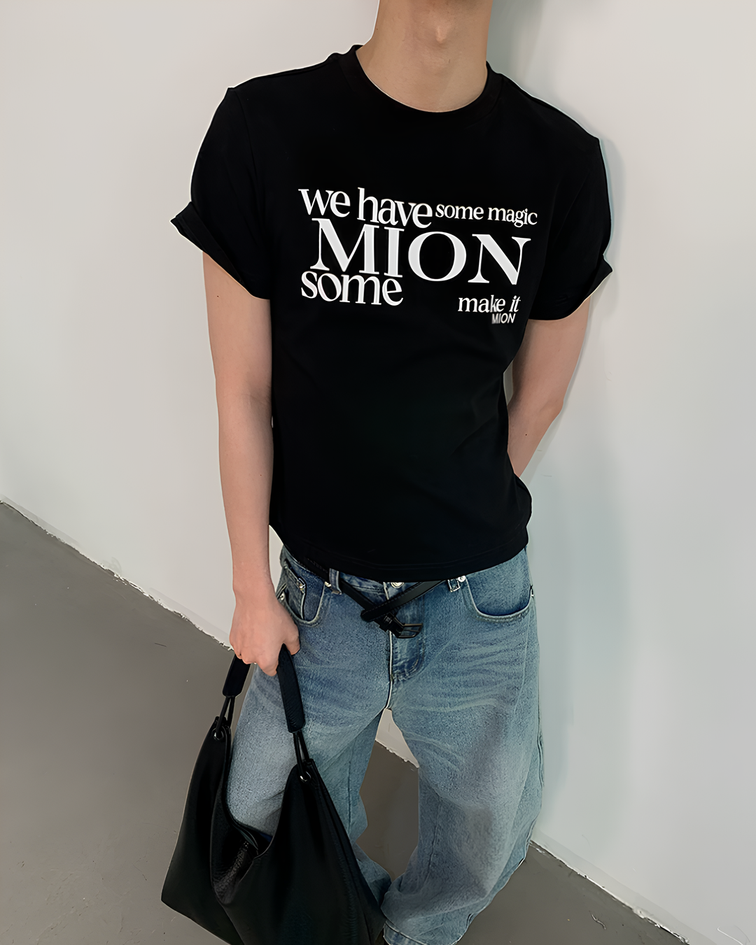 クルーネックレタープリントTシャツ Ril 6096