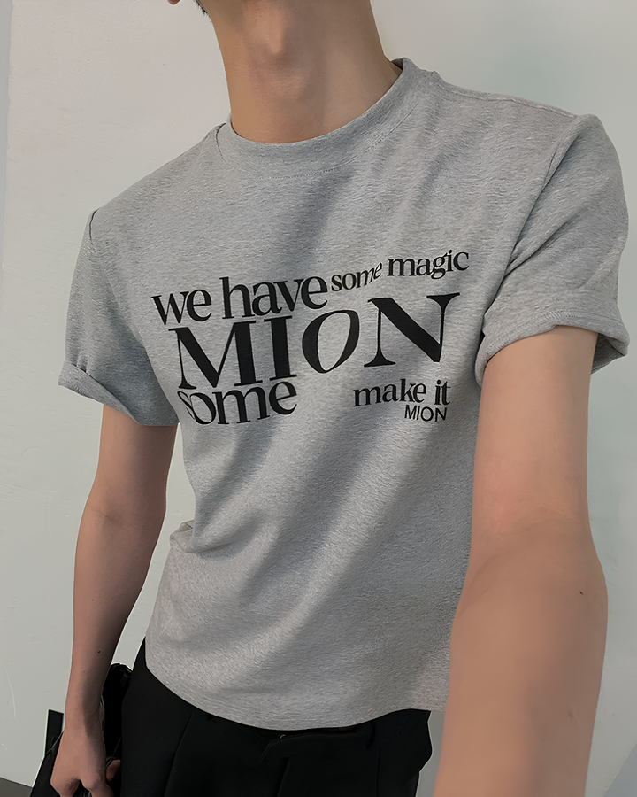 クルーネックレタープリントTシャツ Ril 6096