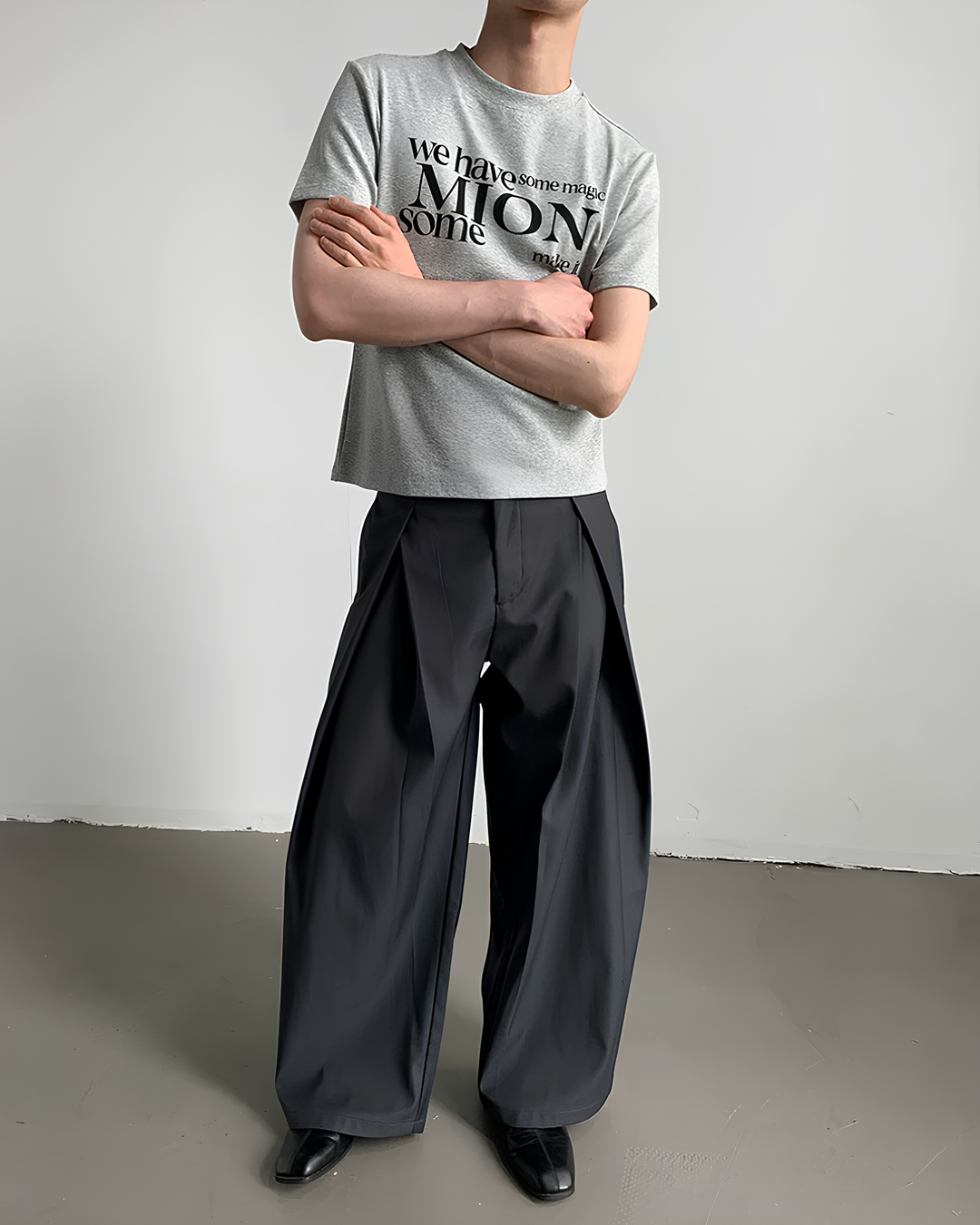クルーネックレタープリントTシャツ Ril 6096
