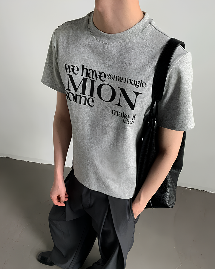 クルーネックレタープリントTシャツ Ril 6096