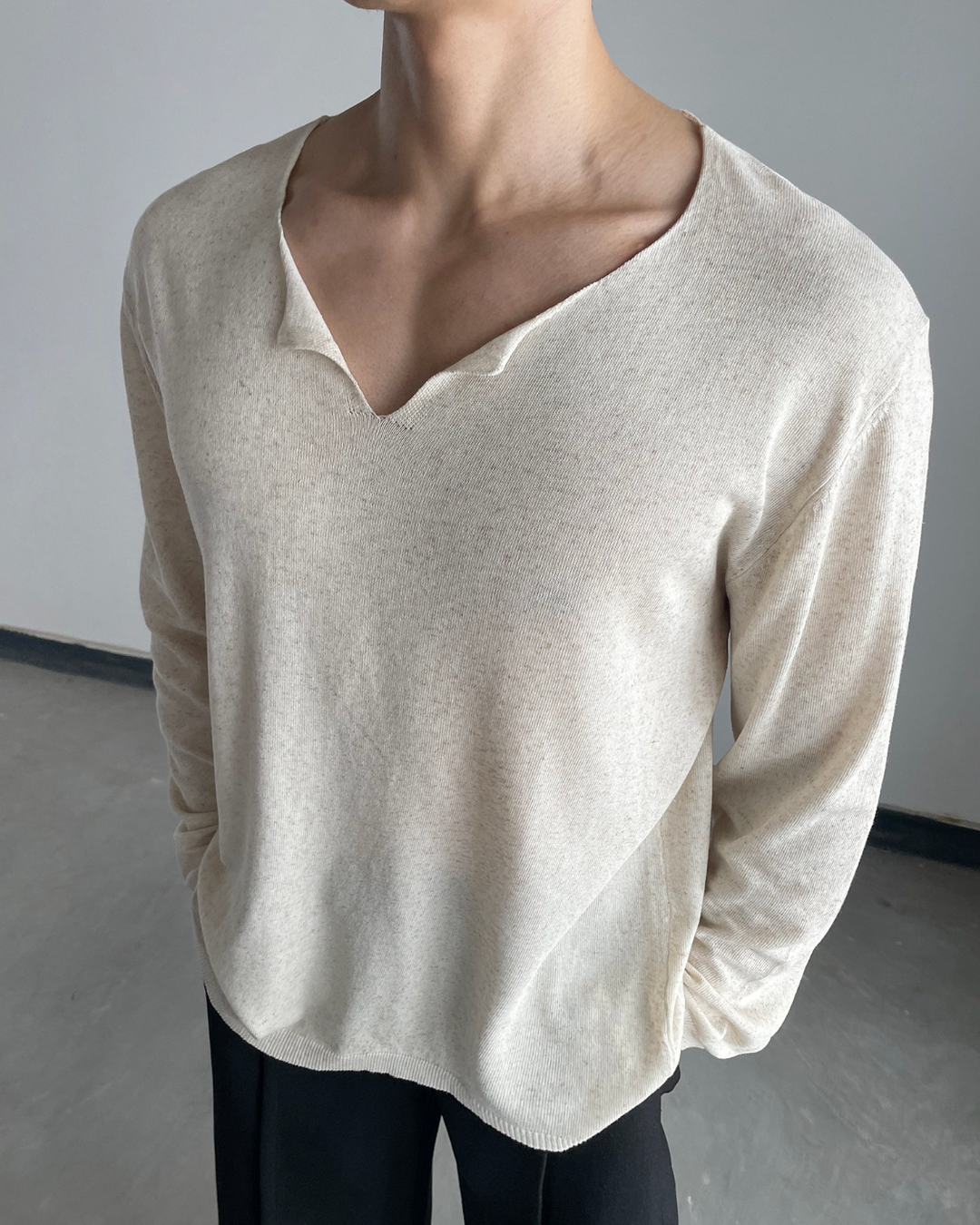 イージーネックロングスリーブTシャツ Ril 6120