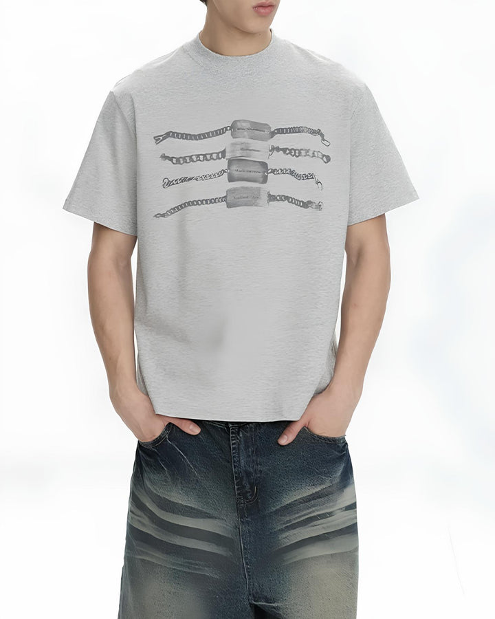 チェーンブレスレットグラフィックTシャツ Ril 6137