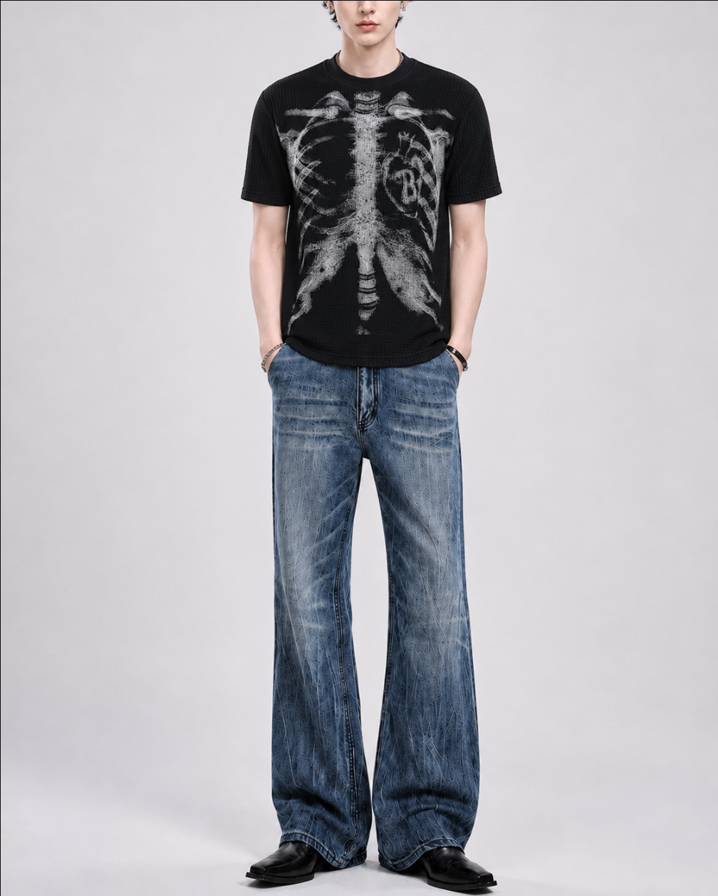 スケルトンサーマルTシャツ Ril 6152