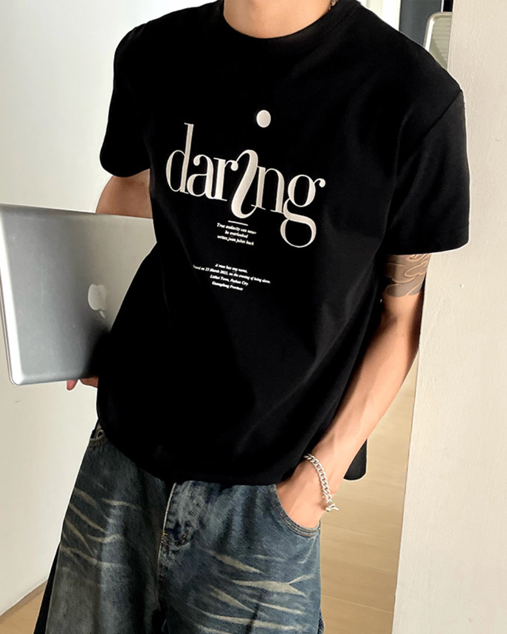 デアリングタイポグラフィTシャツ Ril 6162