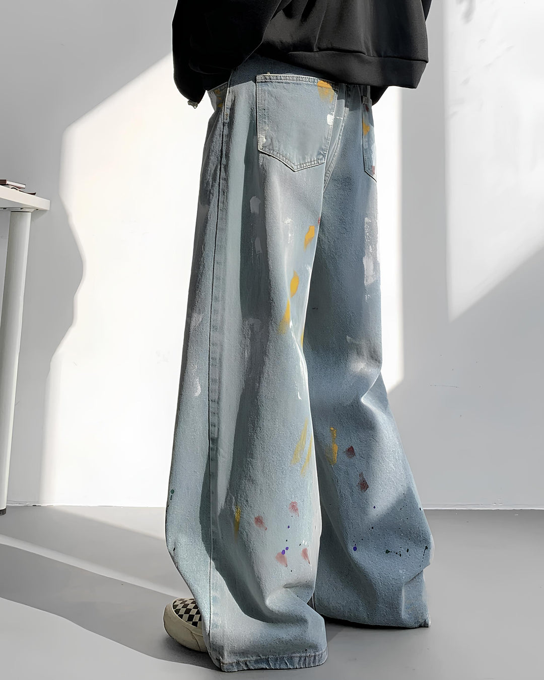 ペインテッドストレートデニムパンツ Ril 6190