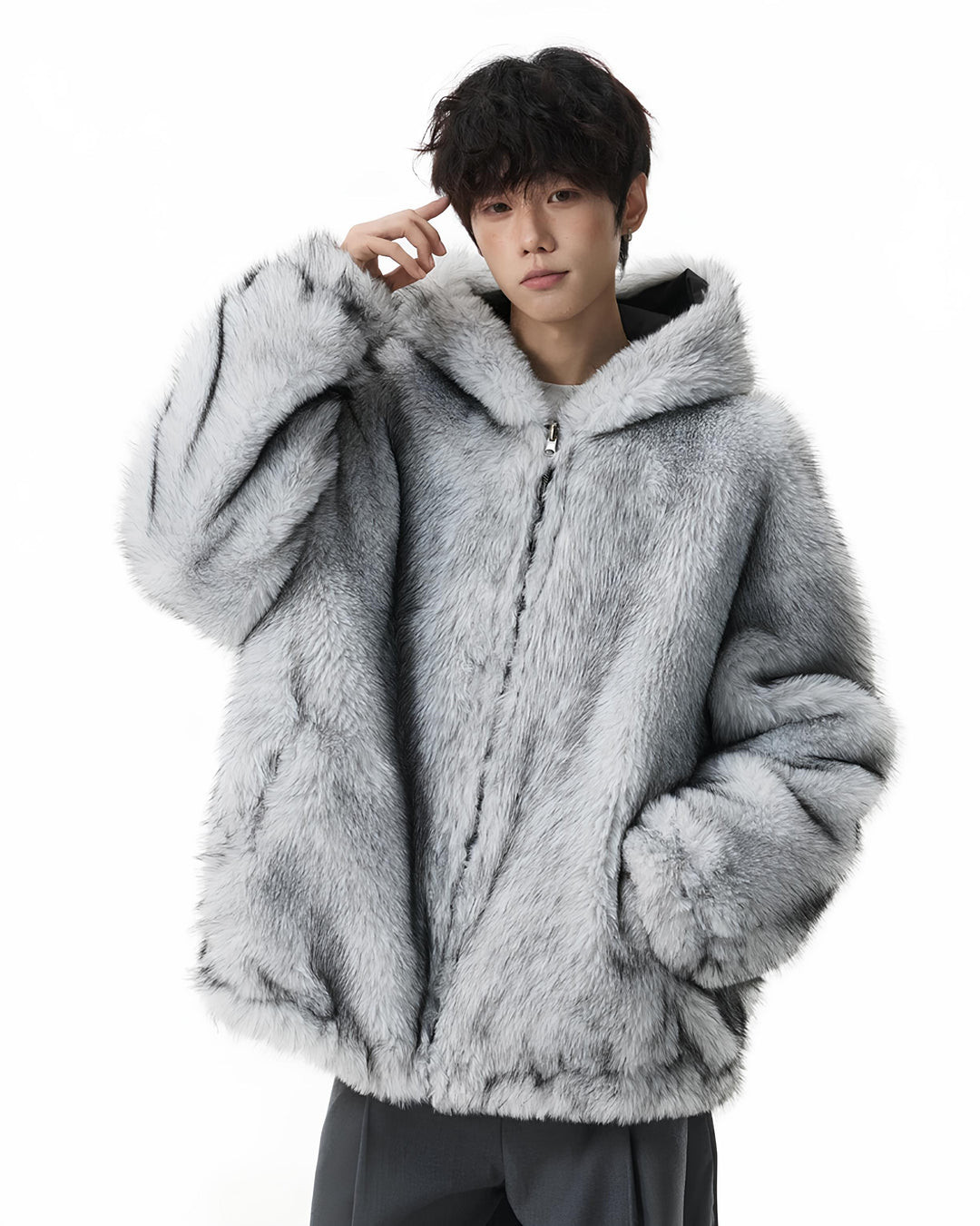 リバーシブルファーフーデッドジャケット Ril 6224
